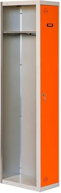 PROREGAL Spind AMEGO Anbaumodul mit 1 Abteil als Schließfach und Garderobe, Farbe Grau-Orange, H x B x T: 180 x 40 x 50 cm - Bild 1