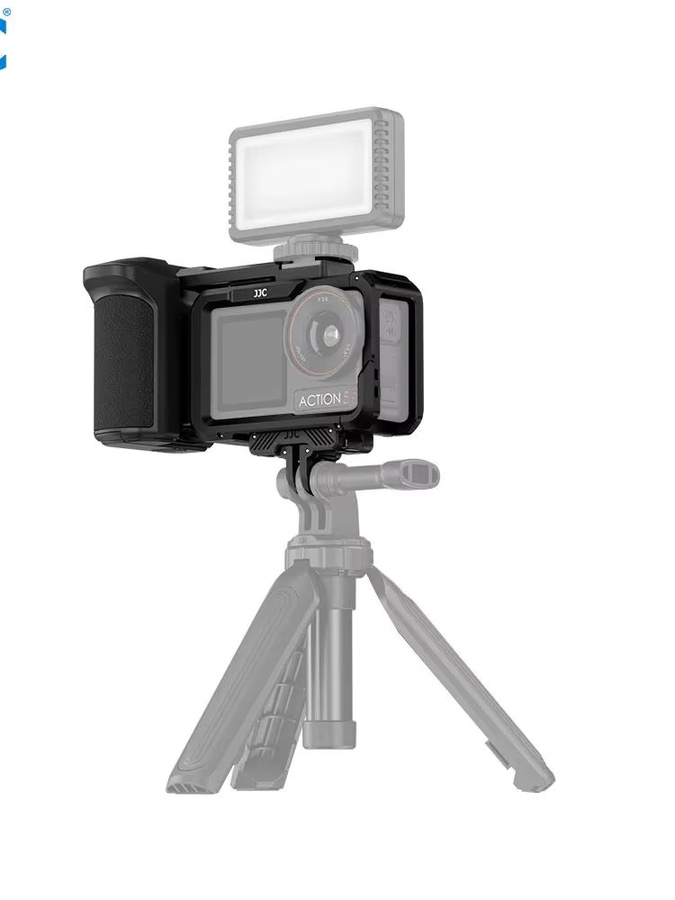 JJC Handgriff-Set für DJI Osmo Action 5 Pro, 4 und 3 in Schwarz mit Schnellverschluss-Auslöser und Metallkäfig für Straßenfotografie - Bild 6