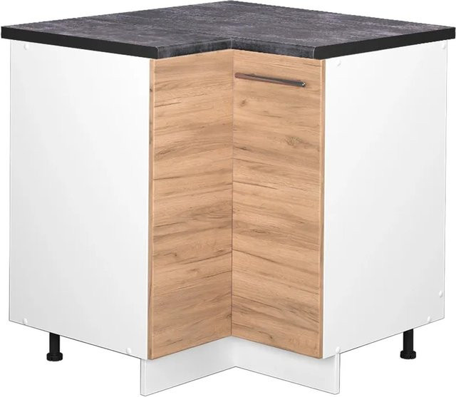 Vicco Eckunterschrank Fame-Line Küchenschrank in Eiche und Weiß mit Anthrazit, B/T/H: 80,5 x 60,0 x 82,0 cm - Bild 1