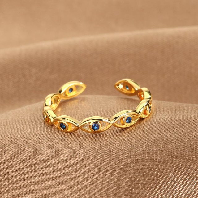 YIRAN Ring, Blauer Zirkonia, Gold, Unisex - Bild 1