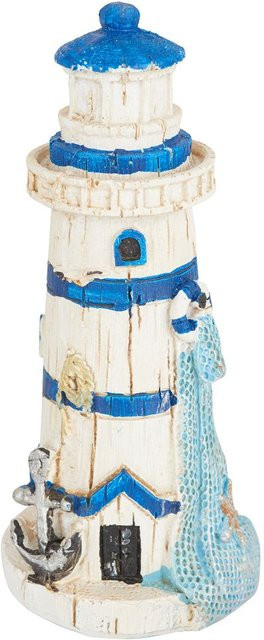 HobbyFun Leuchtturm Korsika in Weiß und Blau aus Polyresin für Tabletop und Hobby - Bild 1