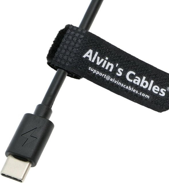 Alvin's Cables EN-EL14 Dummy-Akku mit USB-C Spiralkabel Netzteil für Nikon D3100 D3200 D3300 Kameras in Schwarz - Bild 1