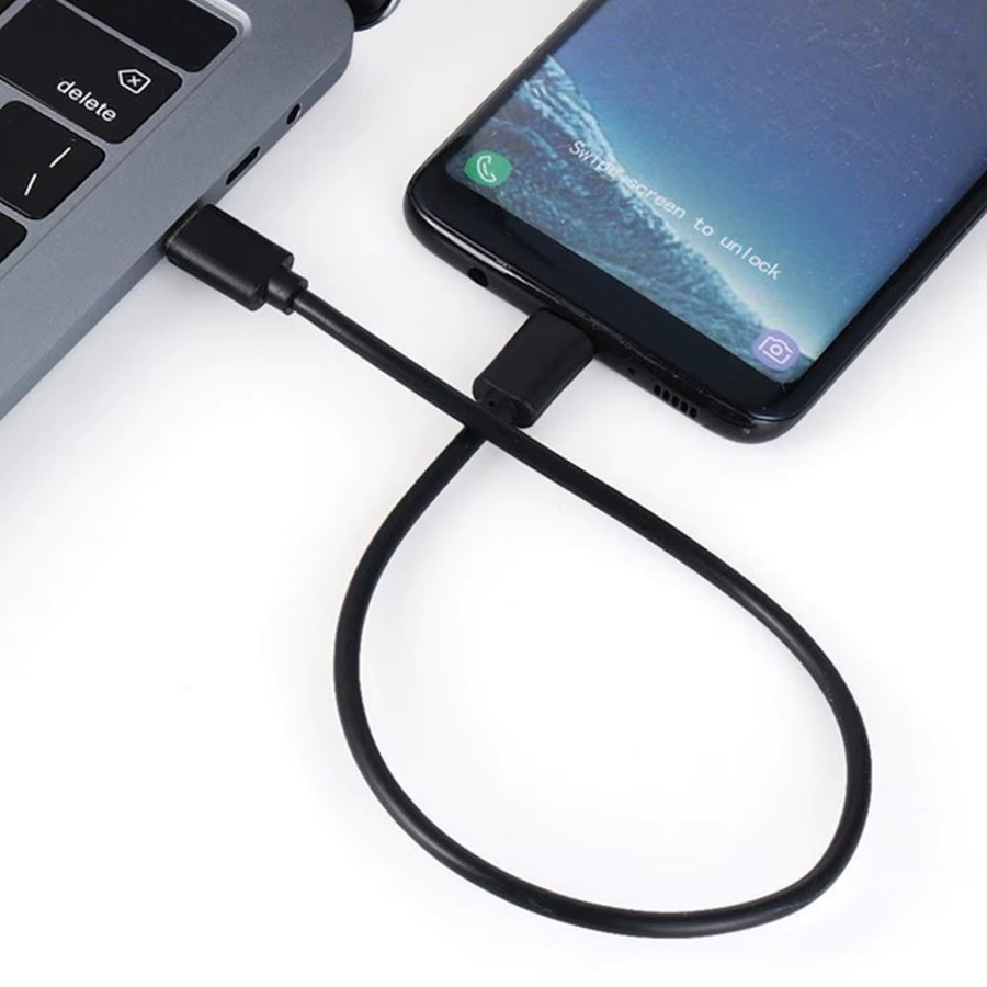 USB-C auf Micro-USB Adapterkabel für schnelles Laden und Datenübertragung, Schwarz - Bild 4