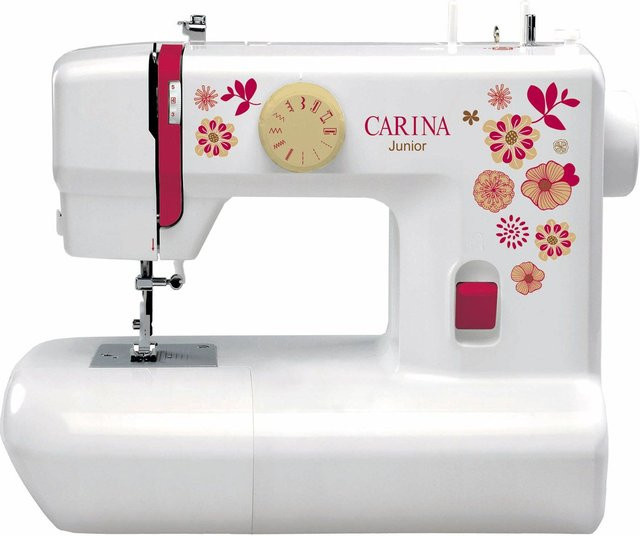 Carina Mechanische Nähmaschine Junior Einsteigermodell in Weiß mit 6 Stichprogrammen und Hülle - Bild 1