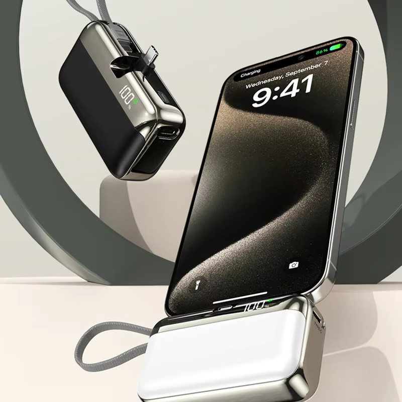 OnePlus Kapsel-Powerbank mit integriertem Kabel, 20000 mAh, 22,5 W Schnellladung, Weiß - Bild 2