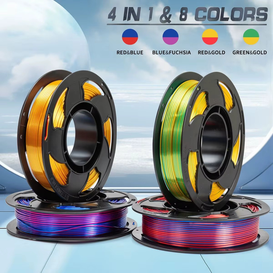 JKHJ PLA-Filament Seidenglanz zweifarbig Schwarz-Blau 1,75 mm für FDM-3D-Drucker 1 kg - Bild 2