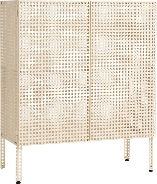 HAY Perforated Cabinet in Beige aus lackiertem Stahl mit Gitterstruktur und Schwenktüren - Bild 1