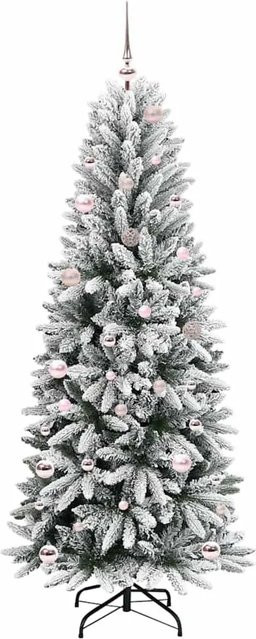 vidaXL Künstlicher Weihnachtsbaum in Grün mit 150 warmweißen LEDs, B/T/H: 63 x 63 x 150 cm - Bild 1