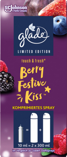 Glade Touch & Fresh Minispray Berry Festive Kiss Nachfüllung Kartusche, Lila, 10 ml - Bild 1