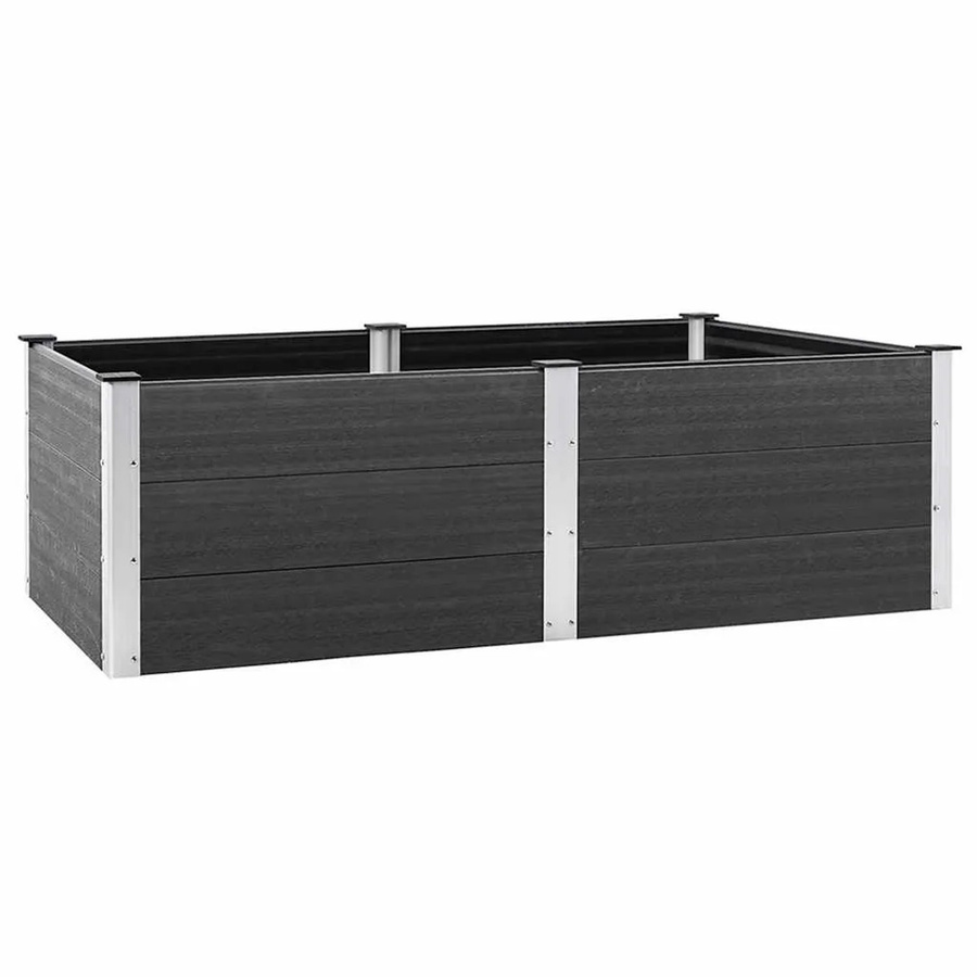 vidaXL Garten-Hochbeet aus WPC und Stahl in Grau, B/T/H: 200 x 100 x 54 cm - Bild 2