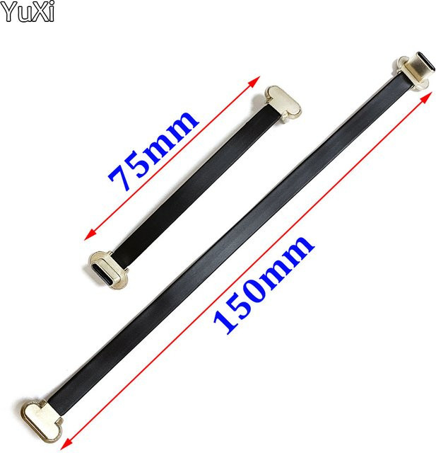 YuXi USB C Typ-C FPC Weiches Flachkabel Stecker auf Stecker Ladekabel für Schnellladung in Schwarz - Bild 1