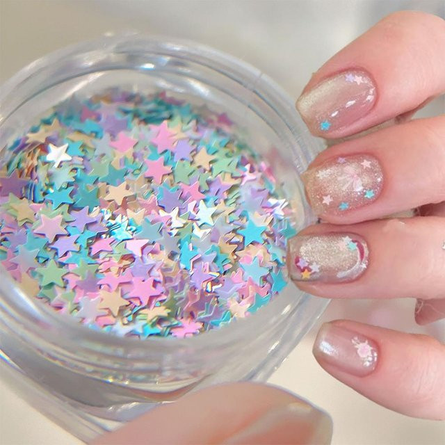 HotPress Nagelglitzer, Stern-Pailletten, Schimmernd - Bild 1