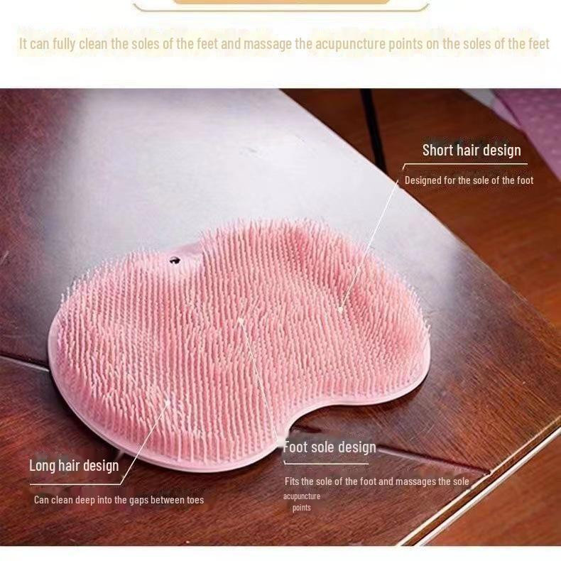 Multifunktionale rutschfeste Badematte mit Fuß- und Rückenschrubber in Blau - Bild 2