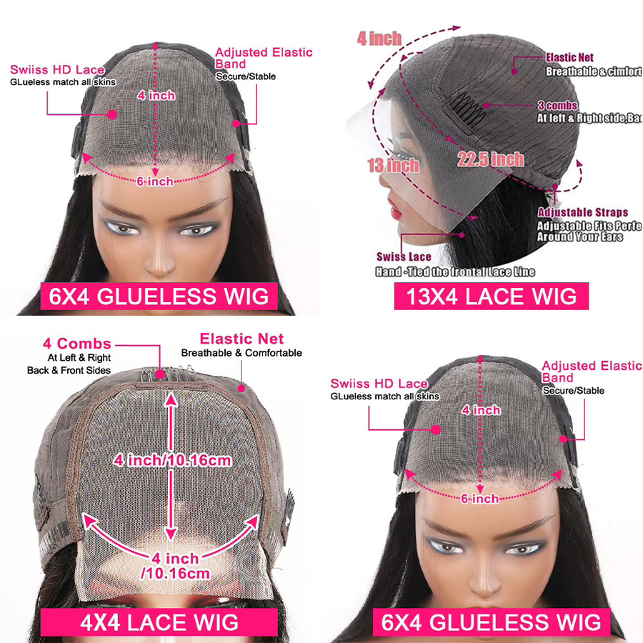Hot Wave Glueless Lace Perücke aus Echthaar, 180% Dichte, Damen - Bild 5