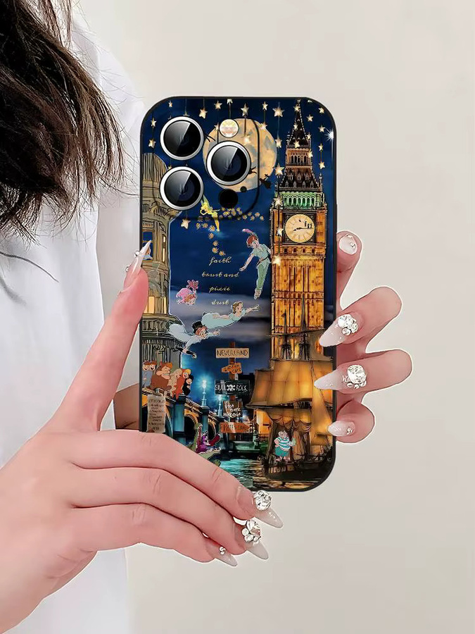 Mesuca Handyhülle mit Peter Pan Cartoon Design für iPhone 11 bis iPhone 17 Pro Max Plus Mini, weiche TPU Hülle, Multicolour - Bild 7
