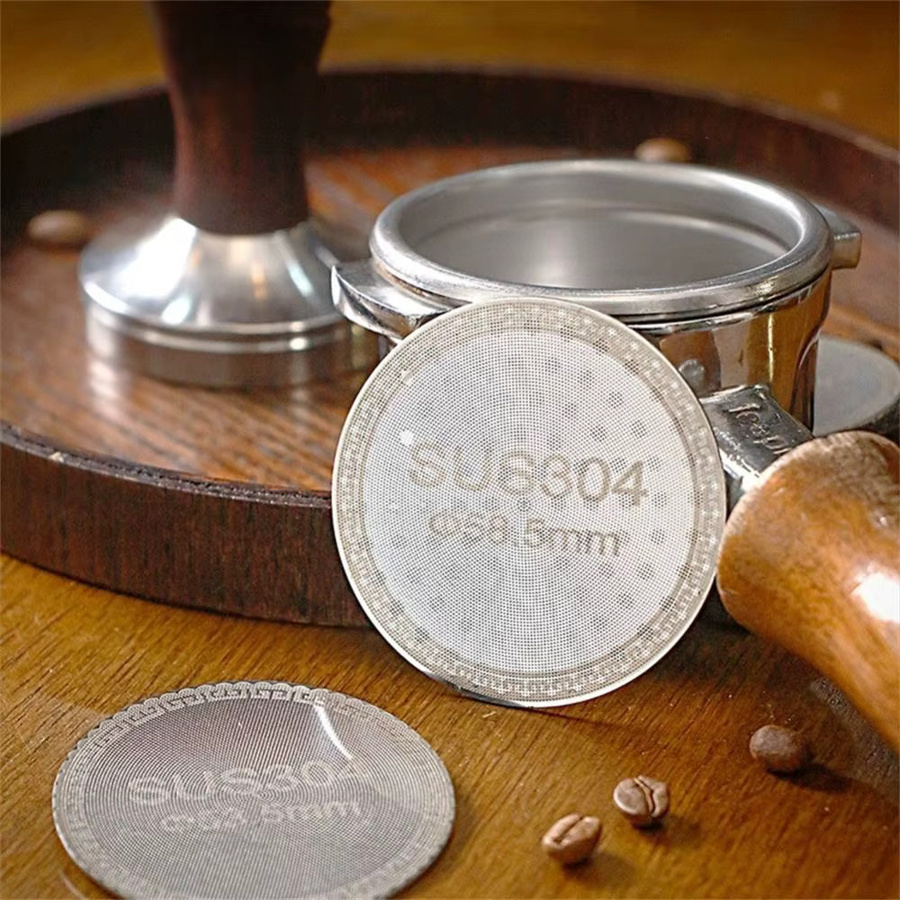 Wiederverwendbarer Espresso Kaffee Filter aus Edelstahl mit Doppelschicht, Silber, Durchmesser: 51 mm / 53 mm / 58,5 mm - Bild 3