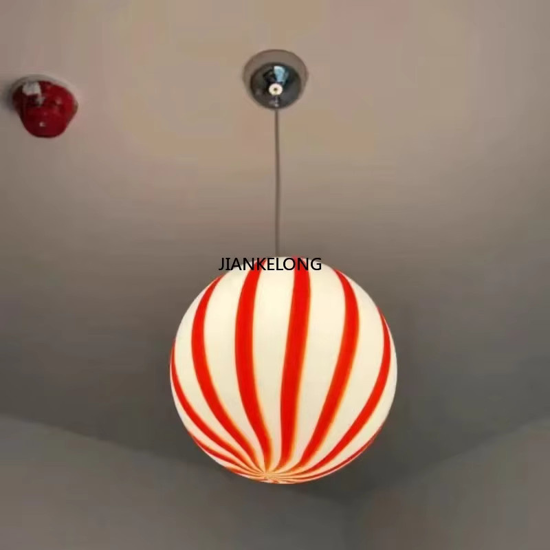 JIANKEXING Moderne Lollipop Ball Pendelleuchte aus Glas in Transparent, Runde LED Glas-Pendelleuchte für Kinderzimmer, Schlafzimmer und Wohnzimmer - Bild 2