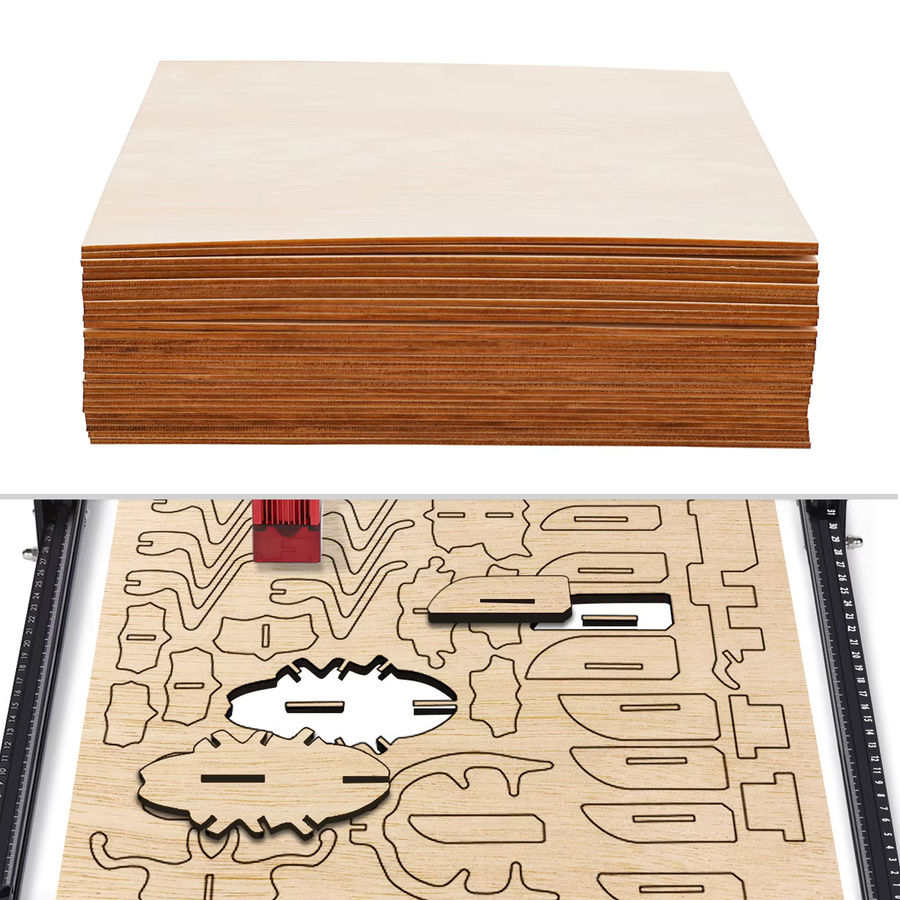 30er-Pack Lindenholzplatten Unbehandeltes Sperrholz in Beige für Laserschneiden und DIY-Projekte, Dicke: 0,3 cm - Bild 2