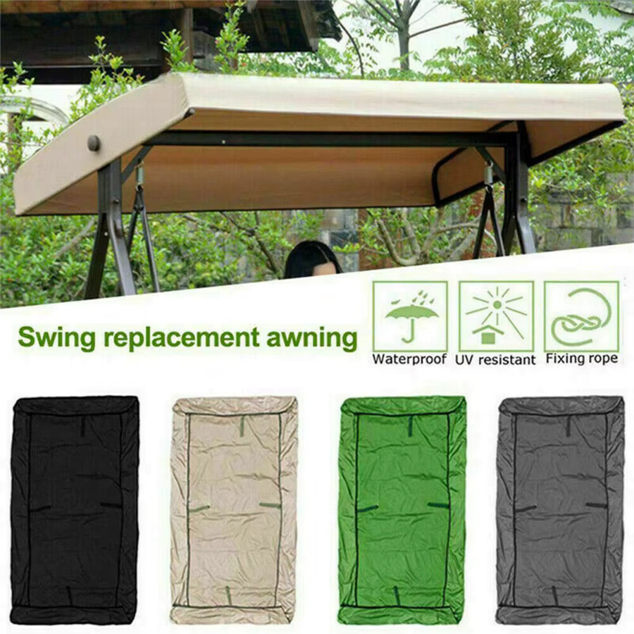 Wasserdichter Outdoor Schaukel Stuhl Bezug als Sonnenschutz Baldachin für Garten und Spielplatz in Schwarz - Bild 5