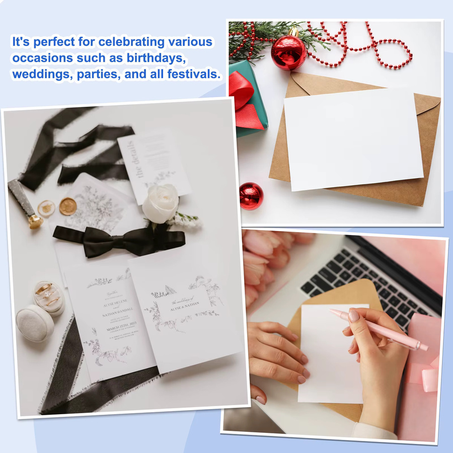 Set aus leeren Grußkarten und Umschlägen aus Papier und Wellpappe, Farbe: Weiß - Bild 4