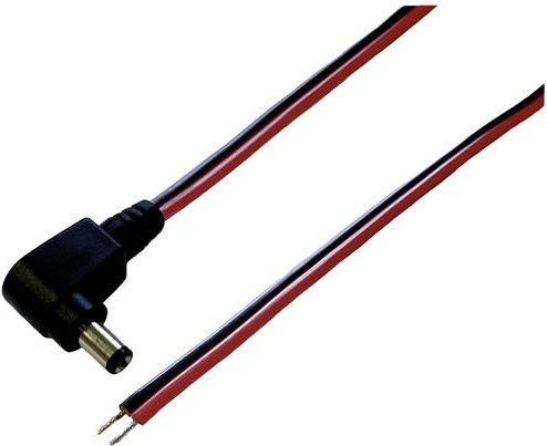 BKL Electronic 072017 Niedervolt-Anschlusskabel mit Niedervolt-Stecker und offenen Kabelenden, Farbe: Schwarz, Länge: 2,00 m - Bild 1