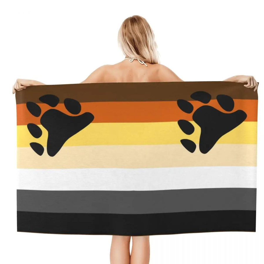 JMG Household Supplies Strandtuch Bären Pride Flagge mit Pfotenmotiv, Mikrofaser, Multicolour, B/H: 40 x 70 cm - Bild 2