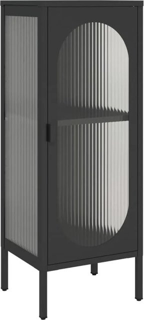 vidaXL Sideboard Modern in Schwarz aus Glas und Stahl, B/T/H: 40 x 35 x 105 cm - Bild 1