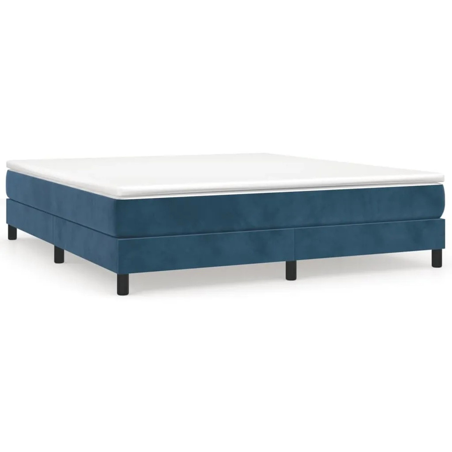 vidaXL Boxspringbett aus Samt in Dunkelblau, B/T/H: 180 x 200 x 25 cm - Bild 2
