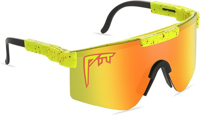 Yiran Sportsonnenbrille, Wrap, Vollrand, Unisex, Gelb, Kunststoff - Bild 1