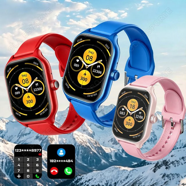 Ola Esporte Smartwatch HT30 in Schwarz mit Bluetooth-Anruffunktion und Gesundheits-Tracking für Herren und Damen - Bild 1
