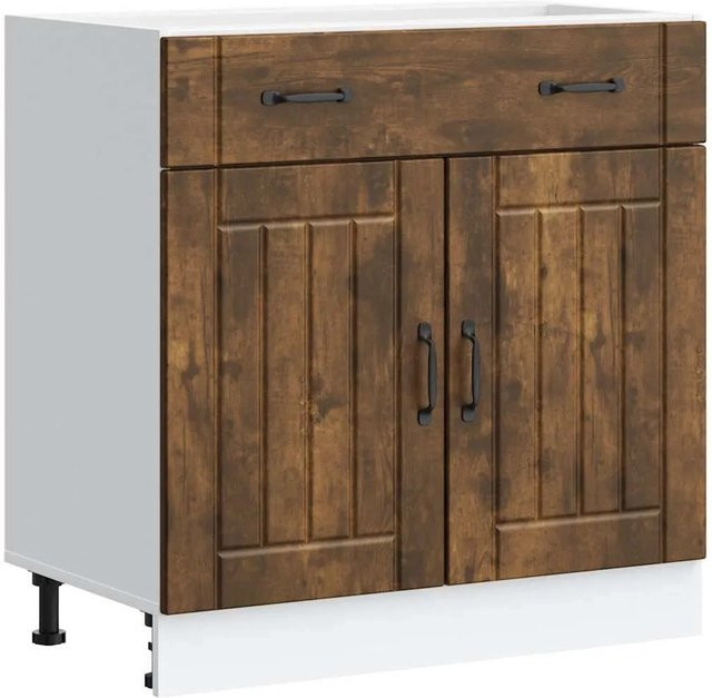 vidaXL Küchen-Unterschrank Lucca in Räuchereiche, Farbe: Braun, B/T/H: 80,0 x 46,0 x 81,5 cm - Bild 1