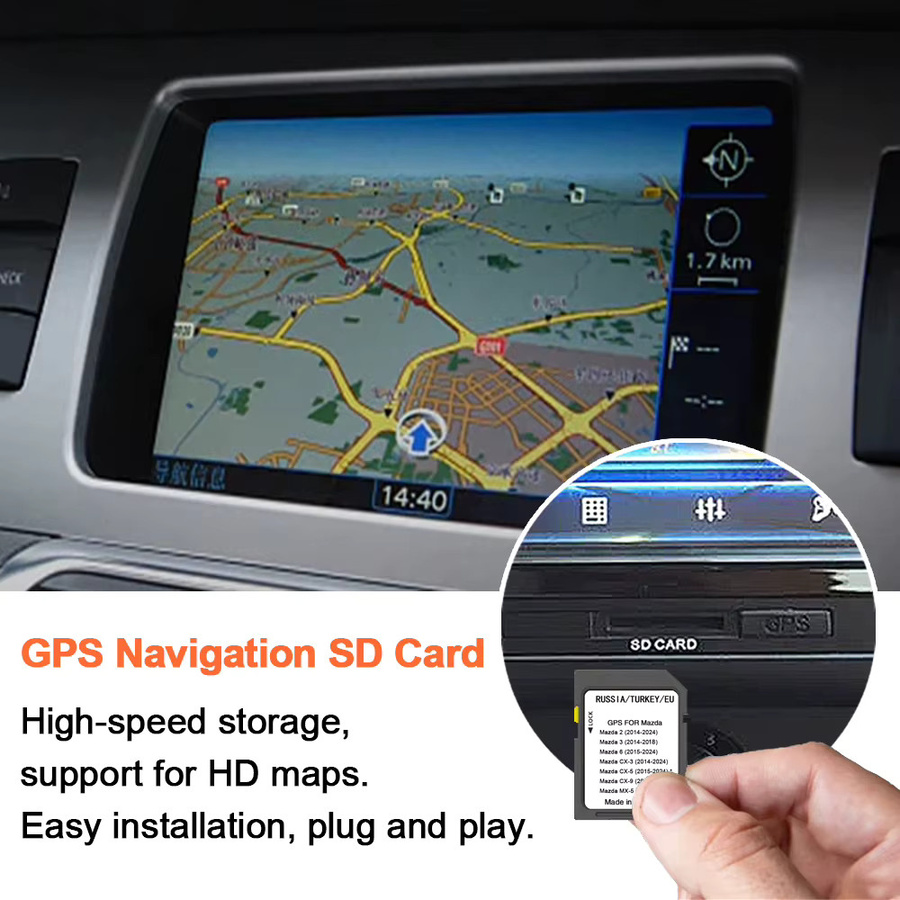 AOLAISTAR GPS SD-Karte für Mazda 2 3 6 CX3 CX5 CX9 MX5 mit EU-Navigationskarten Update 2024-Version in Schwarz - Bild 4