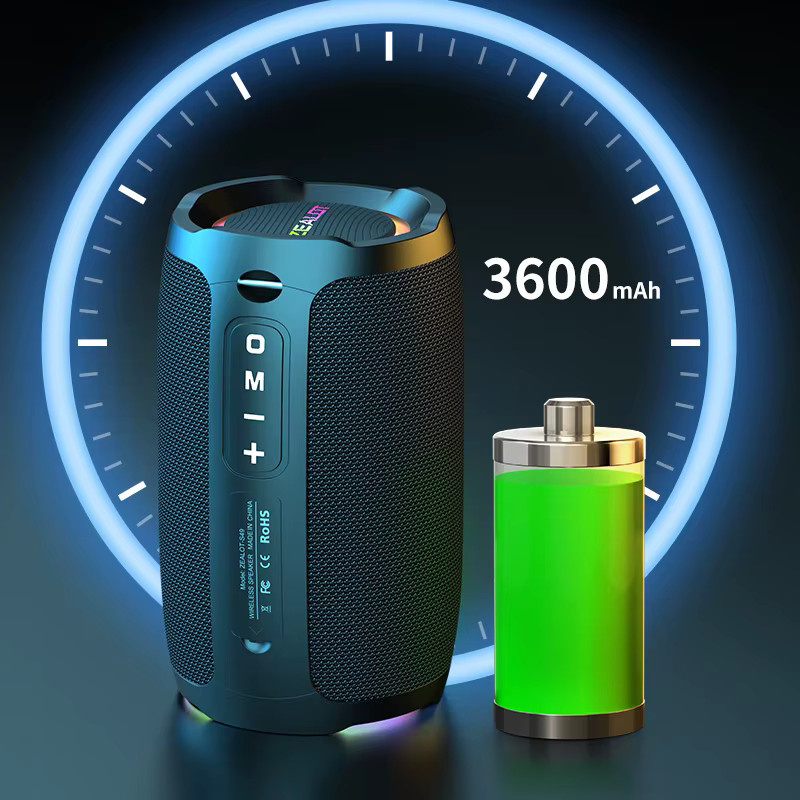 ZEALOT S49 Tragbarer Bluetooth-Lautsprecher mit 20 W, 360-Grad-Stereo-Sound, IPX6 Wasserdicht, Bluetooth 5.2, Schwarz - Bild 4
