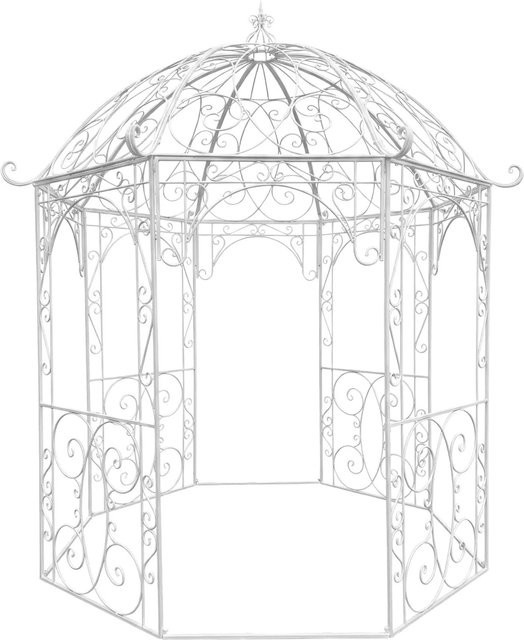 DELUKE Pavillon LIV Antik Gartenpavillon aus Metall in Antik-Weiß B/T/H: 284 x 263 x 313 cm - Bild 1