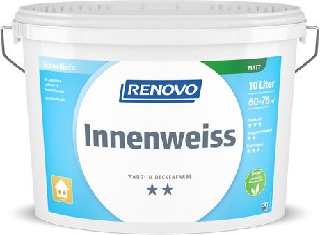 RENOVO Wand- und Deckenfarbe Innenweiss, matt, 10 l - Bild 1