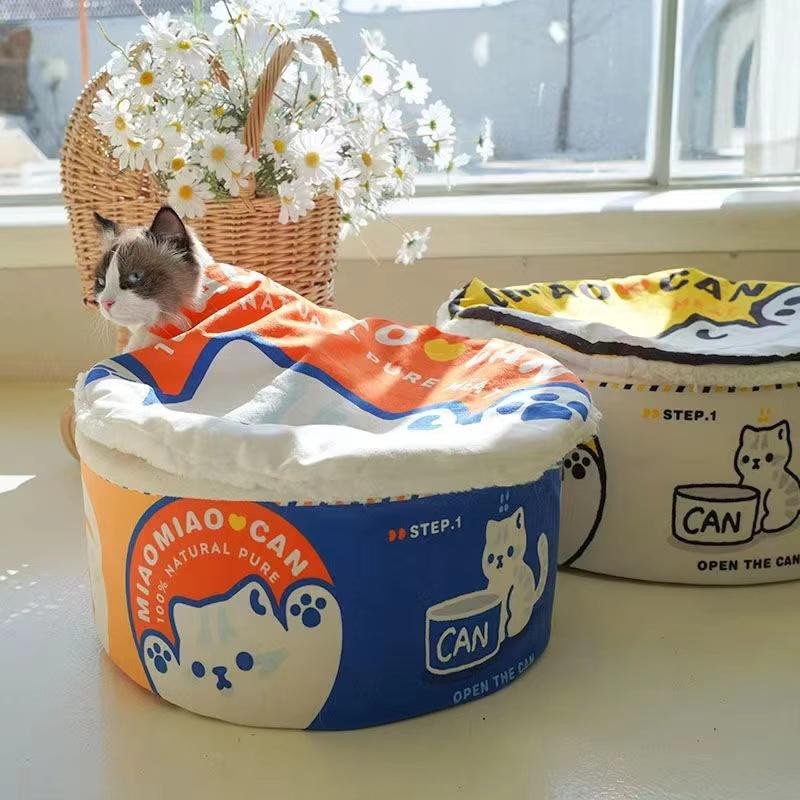 Haustierbett im Instant-Nudel-Design mit herausnehmbarer Matte für Hunde und Katzen, Udon-Cup-Nudeln, Größe L: 50 cm - Bild 4