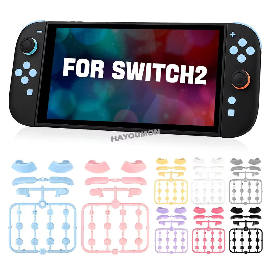 Hayoumon Komplettes Tastenset für Nintendo Switch 2 in 8 Farben inklusive ABXY, D-Pad, C, Home, Release und Trigger-Tasten als Reparaturteil und Zubehör - Bild 2