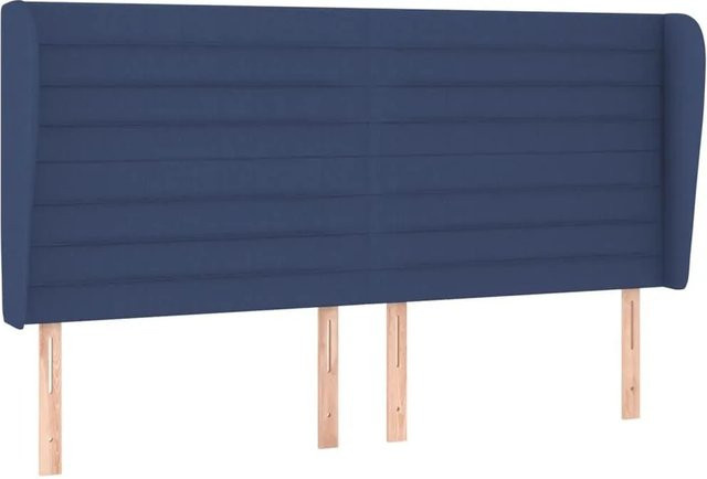 vidaXL Kopfteil mit Ohren in Blau aus Stoff, B/T/H: 163 x 23 x 118 cm - Bild 1