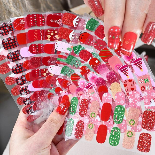 HotPress Nagelaufkleber Weihnachts-Design, 12 Stück - Bild 1