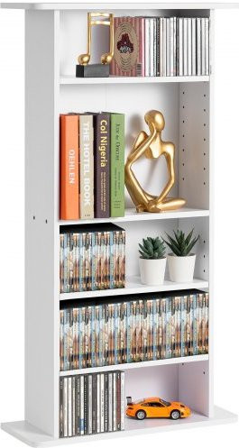 VEVOR Media Storage Cabinet mit 5 Ebenen für CDs und DVDs, weißes Regal für Musik und Filme mit verstellbaren Regalböden - Bild 1