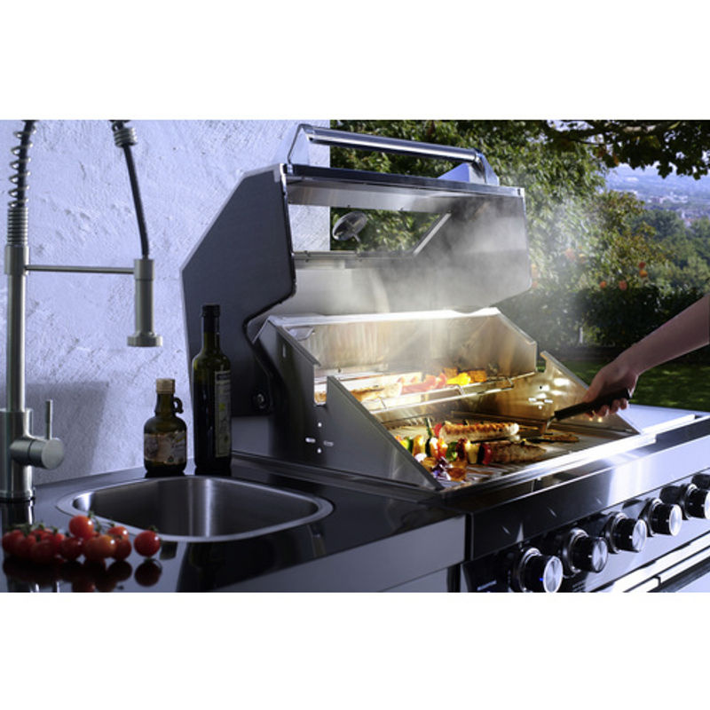 Buschbeck Outdoor-Küche Cambridge Gasgrill in Schwarz mit Unterschrank und Edelstahl-Elementen - Bild 2