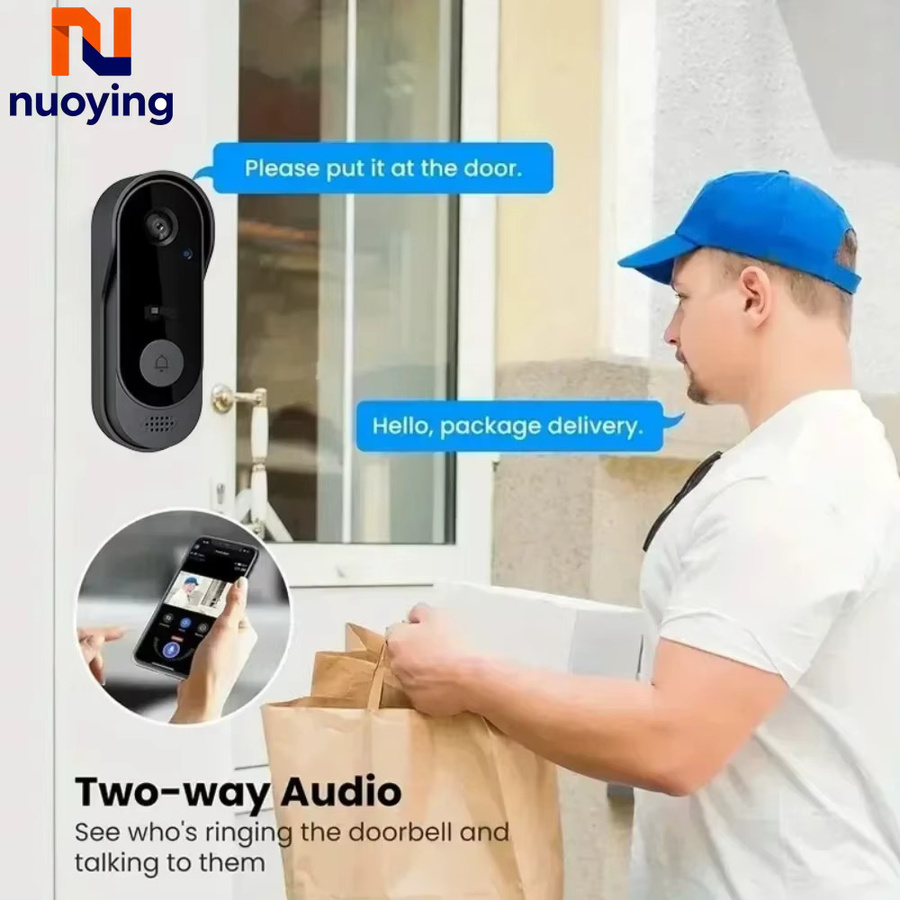 Tuya Kabellose WLAN-Videotürklingel in Schwarz mit HD-Kamera, IR-Nachtsicht und Gegensprechanlage - Bild 6