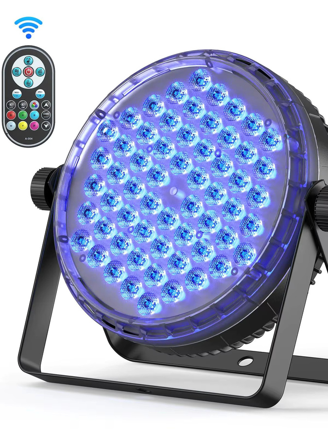 U'King 4er Set RGBW LED Par Licht 120W mit 60 LEDs, Flache Bühnenbeleuchtung mit DMX und Fernbedienung, Schwarz, Multicolour Effekt für DJ, Party, Hochzeit und Disco - Bild 7