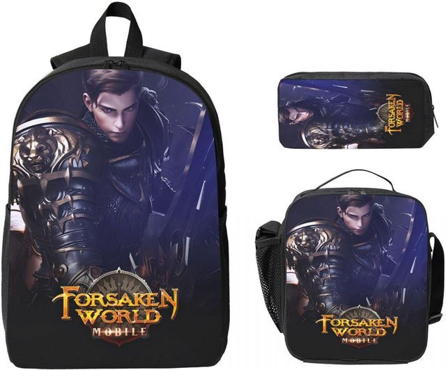 Forsakens World Accessories Rucksack-Set für Mädchen und Jungen mit Federmäppchen und Brotdose, mehrfarbig - Bild 1