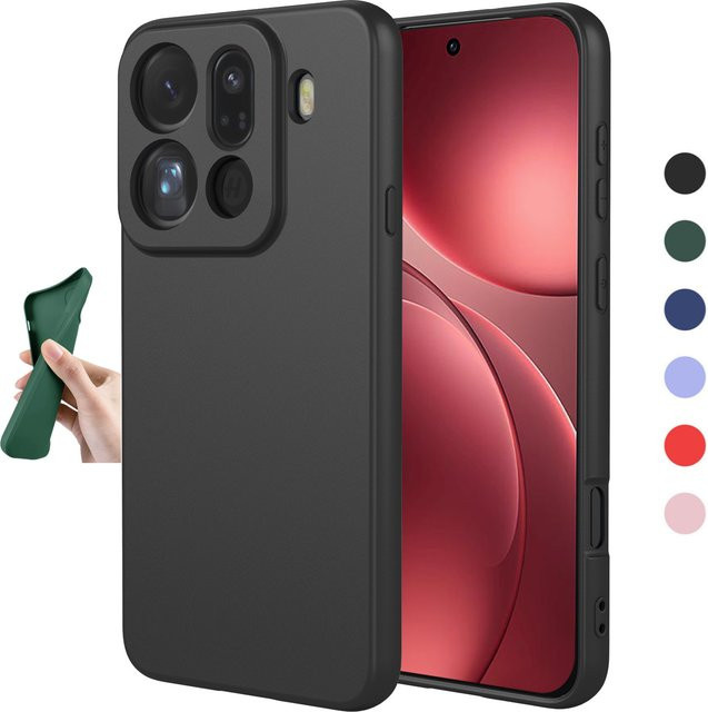 Flexible Flüssigsilikon-Schutzhülle für OPPO Find X9 Pro 5G in Schwarz und Lila - Bild 1