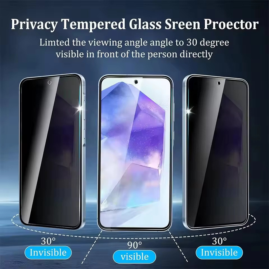 3er-Set Privatsphäre Panzerglas Displayschutz für Samsung Galaxy A04, A04e, A04s, A33, A03s, A03, A32, A73, A53, A55 Core mit voller Abdeckung in Transparent - Bild 3