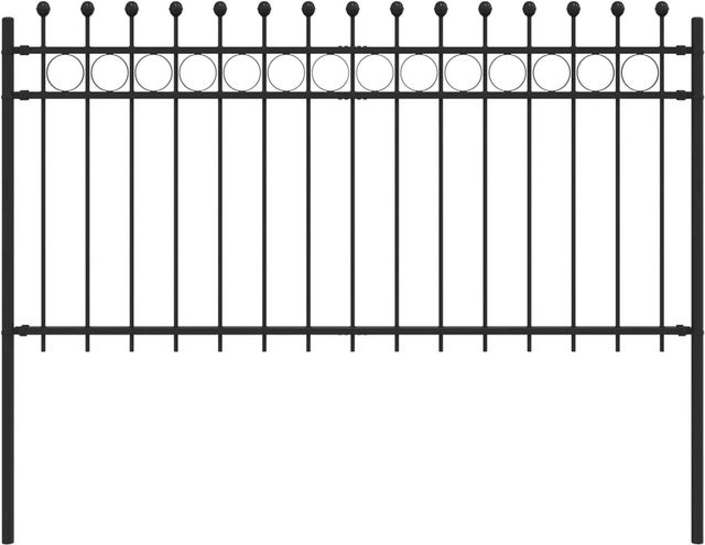 vidaXL Ringzaun aus pulverbeschichtetem Stahl in Schwarz, B/H: 200 x 150 cm - Bild 1