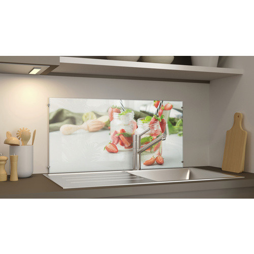 NOVADOORS Glasboard Strawberry Lemonade, mehrfarbig, Glas, abstraktes Design - Bild 1