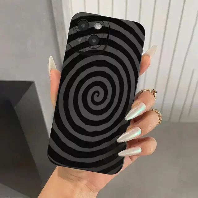 Stoßfeste Silikon-Handyhülle mit Swirl Circle Pattern für iPhone Modelle in Schwarz - Bild 1