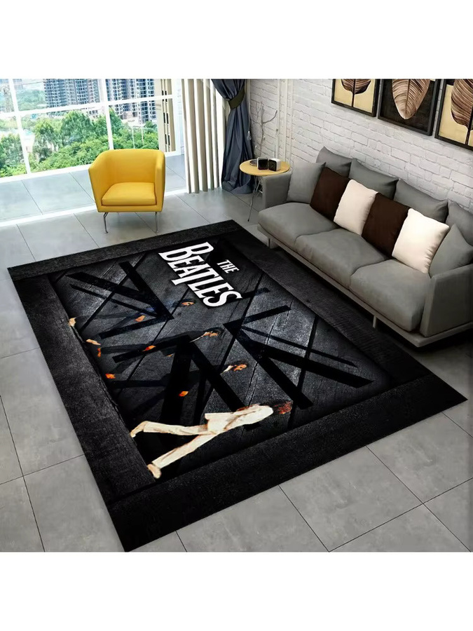MINISO 3D The B-Beatles Rock Band Star Teppich, rutschfeste Bodenmatte im Retro-Design, Mehrfarbig, B/T: 60 x 40 cm - Bild 2